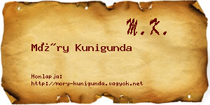 Móry Kunigunda névjegykártya